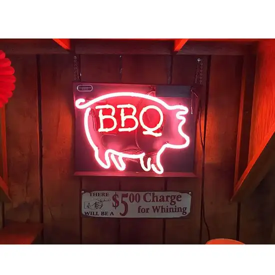 BBQ الأبجدية مع خنزير نمط النيون علامة ضوء النيون BBQ متجر مطعم