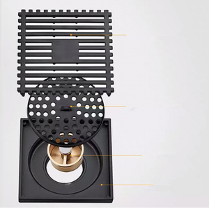 Vòi Hoa Sen Vuông Cống Đồng Thau Chống Tắc Nghẽn Điểm Mùi Thoát Nước Sàn - Product Image 6