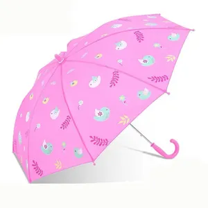 Umbrella Manufacturer Straight Stick Umbrella J Handle Cheap Custom Print Child Kids Children's Umbrella For Rain