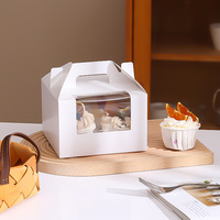 Boîte d'emballage portable transparente et épaissie pour cupcakes, avec estampage, pour aliments, 1/2/4/6 pièces, desserts, pâtisseries, tartes, muffins