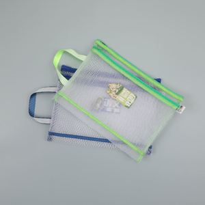 Customize Double-Layer A4 Nylon Student Document Bag Portable Zipper <b>File</b> Bag Transparent Anti-Deformation Mesh Zipper Pouch - Product Image 3