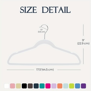 30-Pack Velvet Space Saving Clothes <b>Hangers</b> with Rotatable Metal Hook and Notches - Product Image 3