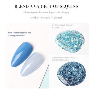 JTING Gel de Mezcla de Colores Puros con Degradado Brillante y Efecto de Sombreado Transparente, Mezcla de Lentejuelas Variadas - Product Image 3