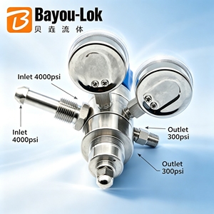 Regulador de Alta Presión de CO2 de 2 Etapas, Entrada 4000 psi, Salida 300 psi, Conector de Entrada CGA580, Industrial, 0-100 Bar, -23~+74 Grados - Product Image 3