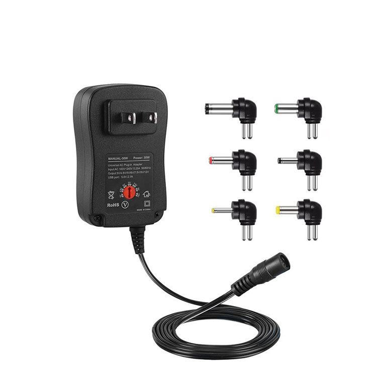 Универсальный адаптер переменного/постоянного тока, 3-12 В, 12 Вт, 15 Вт, 30 Вт, импульсный источник питания с 6 наконечниками