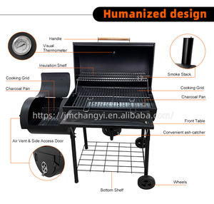 Parrilla de Carbón Vegetal Comercial para Exteriores de Dos Quemadores, de Acero Premium, sin Humo, Portátil, con Placa Lateral - Product Image 5