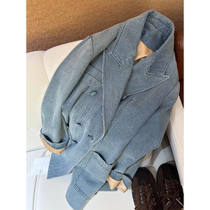 여성용 대형 캐주얼 릴렉스 슈트 더블 브레스트 가을/겨울 루즈 다용도 셔츠 아우터웨어 - Product Image 6