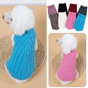 Maglione invernale caldo Plain Dog maglione maglione dolcevita vestiti per animali domestici per piccoli cuccioli cani Chihuahua Bulldog francese - Product Image 4