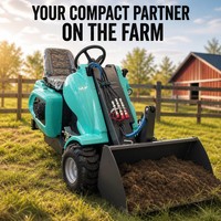 Chargeuse compacte à trois roues de style européen certifiée CE, 15 kW, à essence, avec godet mélangeur d'ensilage, vente directe usine