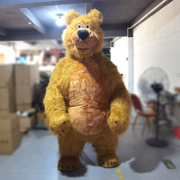 Costume de mascotte ours gonflable personnalisé Cosplay adulte en peluche pour fête Halloween Carnaval et Pâques comprend un ventilateur