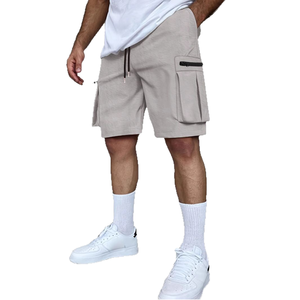 Pantalones Cortos de Verano para Hombre, de Lino Tejido, Color Sólido, Estilo Casual, Multibolsillos, de Secado Rápido, para Trabajo en la Montaña - Product Image 1