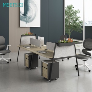Customizable Modern Style Convertible Modular Workstation Office Partition <b>Table</b> Staff Station <b>Desk</b> Wooden Cabinet for Corporate - Product Image 5