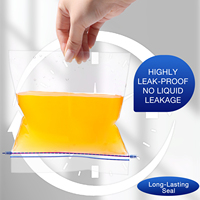 Duurzame, zelfdichtende, transparante PE plastic ziplock recyclebare voedselbewaarzak voor fruit, groenten, brood, cake, met gravureprint.
