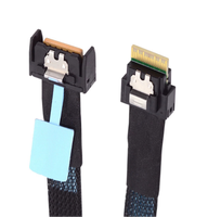 Câble interne de serveur MCIO 8i PCIe Gen5 32GTs SlimSAS SFF-8654 avec gaine tressée pour GPU NVMe SSD