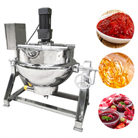 Chaudière électrique à agitation pour sauces chili et bœuf, 50L, 100L, 200L, 300L, 500L, avec agitateur intégré