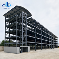 Structure de garage de stationnement en acier à plusieurs étages, bâtiment préfabriqué, cadre galvanisé durable, fournisseur Foshan Ganyo