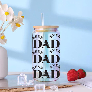Autocollants DTF 16oz Soda UV Wrap « Meilleur Papa de Tous les Temps » <span class=keywords><strong>pour</strong></span> Verre, « Amour Éternel » – <span class=keywords><strong>Film</strong></span> DTF <span class=keywords><strong>pour</strong></span> Tasse Preppy - Product Image 2