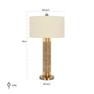 Lámpara de mesa de diseño moderno, 79 cm de altura, base de corcho y latón, bombilla LED E27 para sala de estar, hotel, villa - Product Image 1