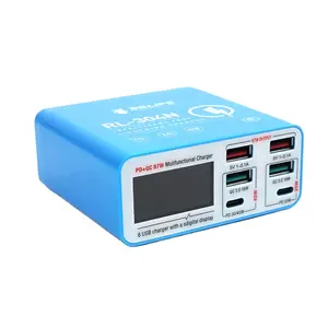 Relife RL-304N Power Bank 87W Efficient Fast Charge No Adapter Required Super Porous Smart Digital Display 6 Port Charger