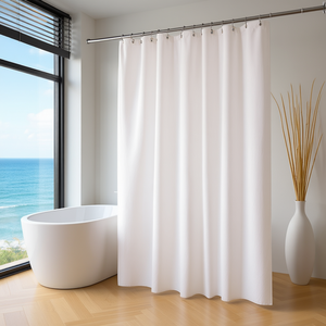 Shower <b>Curtain</b> 180x200 Cm Blue Polyester Bath <b>Liner</b> - Product Image 3