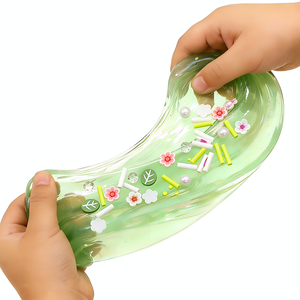 Cute Frog Watermelon Green Crystal Slime Kit, Non-Sticky DIY Stress Relief Kids Slime <b>Toy</b> Bulk Wholesale - Product Image 4