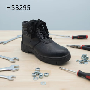 Scarpe Antinfortunistiche ZYF con Suola in Gomma Resistente, Prezzo Imbattibile, <span class=keywords><strong>per</strong></span> Ispezione Tubazioni, Stivali di Sicurezza in Pelle PU Nera HSB295 - Product Image 1