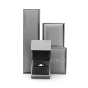 Silver Gold Blue Red Wholesale New Style Fashion Custom Logo Pu <b>Leather</b> Necklace Bangle Earring Ring <b>Jewelry</b> Box - Product Image 1