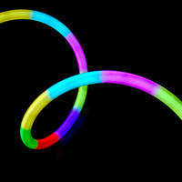Tube néon flexible LED RGB pixel noir lumineux 360° D22, corde lumineuse néon entièrement noire pour la décoration de boîtes de nuit, DJ, mariages et événements.