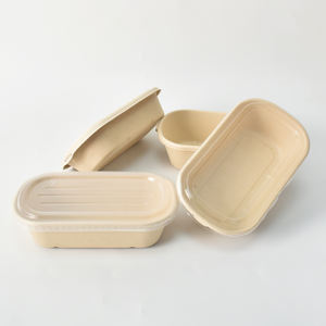 กล่องอาหารกลางวันแบบเบนโตะสำหรับซื้อกลับบ้าน ทำจากเยื่อชานอ้อย ย่อยสลายได้ กันน้ำและกันน้ำมัน ตัวอย่างสินค้าฟรี - Product Image 4