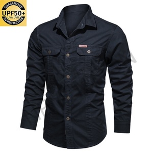 Camisas de Trabajo de Manga Larga para Hombre de Alta Calidad, Camisas de Trabajo Elegantes de Algodón, Camisas de Trabajo Casuales de Manga Larga para Hombre - Product Image 2