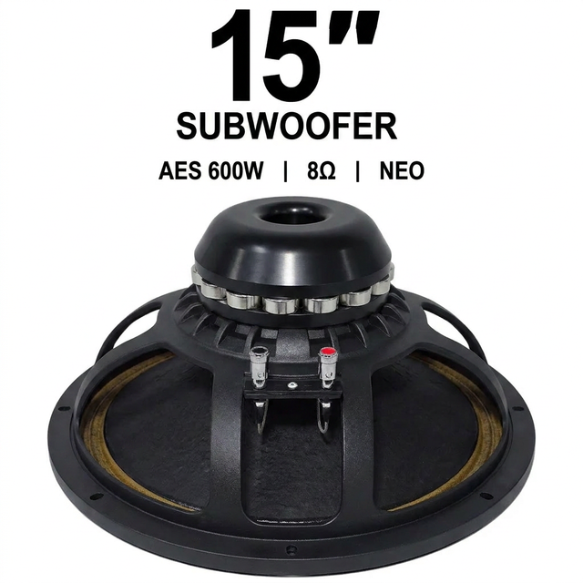 LS HD15NK86 15 Inch 1200W Mid-Range Loudspeaker Unit with 65mm Voice Coil 8.0 Ohm Impedance Metal Shell for Sound Reinforcement