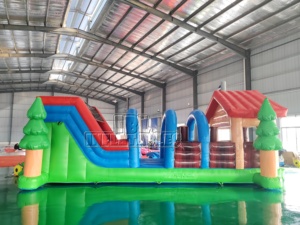 Directo <span class=keywords><strong>de</strong></span> Fábrica: Pista <span class=keywords><strong>de</strong></span> Obstáculos Inflable <span class=keywords><strong>de</strong></span> PVC <span class=keywords><strong>de</strong></span> 0.55mm con Diseño <span class=keywords><strong>de</strong></span> Cabaña <span class=keywords><strong>de</strong></span> Madera, Juego <span class=keywords><strong>de</strong></span> Obstáculos Inflable para Niños, Fiestas al Aire Libre y Negocios <span class=keywords><strong>de</strong></span> Alquiler - Product Image 3