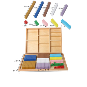 HOYE CRAFT Montessori jouets mathématiques outils d'apprentissage tiges de nombres jouet bâtons de comptage <span class=keywords><strong>en</strong></span> <span class=keywords><strong>bois</strong></span> boîte - Product Image 2