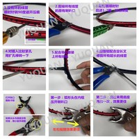 Nouvel ensemble d'outils de remplacement de poignées en caoutchouc pour raquettes de badminton (Modèle 002) – Composants métalliques et plastiques, sertisseur à tête évasée à pression à froid pour cordage