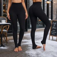 Collants en polaire épais de qualité supérieure - Leggings à étriers effet ventre plat pour les températures extrêmes