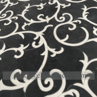 Tuile de motif de pierre de mosaïque de mur de conception de jet d'eau noir de forme de coquille