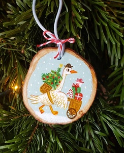 Peinture personnalisée DIY Famille <span class=keywords><strong>Boule</strong></span> <span class=keywords><strong>de</strong></span> Noël Arbre Ornements Tranches <span class=keywords><strong>de</strong></span> <span class=keywords><strong>Bois</strong></span> Rondes Naturelles - Product Image 3