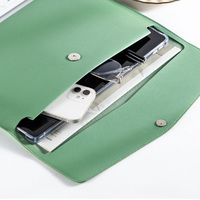 Carpeta de archivos con logotipo personalizado, suministros de oficina, bolso de mano de cuero PU, portadocumentos A4, bolsa organizadora