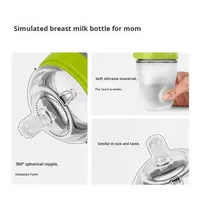 Biberon en silicone grand calibre avec poignée et paille, anti-chute, anti-colique, 250 ml, tasse à bec souple pour tout-petit, logo personnalisé