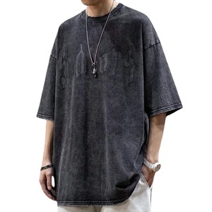 High Quality Street Wear Plain Acid Washed T-<b>shirt</b> Custom Printing Your Design Vintage Oversized Heavy Cotton T-<b>shirt</b> <b>for</b> <b>Men</b> - Product Image 2