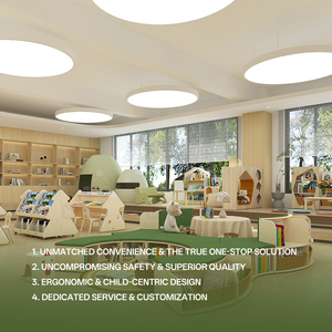 Tủ sách gỗ trang trí trường mẫu giáo Hikeylove, đồ nội thất trường mầm non, trung tâm học tập đọc sách - Product Image 2