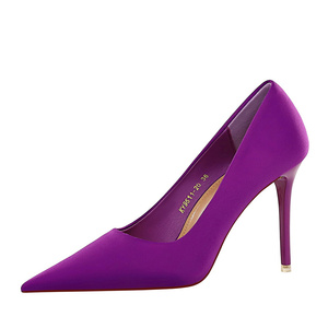 Chaussures à talons hauts pour femmes, escarpins stiletto en satin ajouré, pointures 34-43 - Product Image 1
