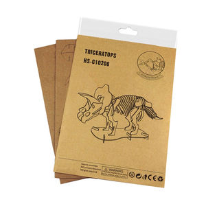 Modèle d'étagère de puzzle en <span class=keywords><strong>carton</strong></span> à faire soi-même, <span class=keywords><strong>dinosaure</strong></span> Triceratops 3D pour enfants - Product Image 6