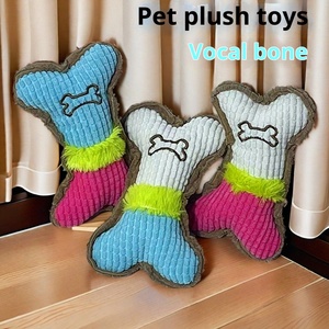 Pet Vocal <span class=keywords><strong>Toy</strong></span> Bone-shaped Corn Fleece Plush <span class=keywords><strong>Dog</strong></span> <span class=keywords><strong>Toy</strong></span>-tương tác răng kháng không thấm nước để giải quyết sự nhàm chán - Product Image 2