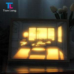 Table de chevet murale décorative 3d cadre lampe veilleuse peinture en bois pour support en bois Led Art cadre éclairer Photo acrylique - Product Image 6