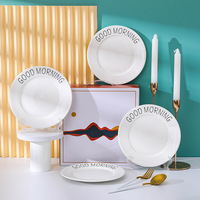 Services de table en céramique modernes et minimalistes à lignes bleues, assiettes en porcelaine dessinées à la main pour la décoration de table à la maison ou au restaurant