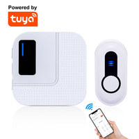 Sonnette intelligente sans fil WiFi Daytech avec lumière de sonnerie, télécommande Tuya, pile AAA, modèle blanc + bleu TY01+DB19