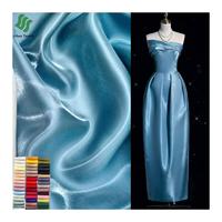 Tissu en polyester satiné liquide pailleté, 155 g/m², épais, résistant aux plis, organza pour robes de soirée