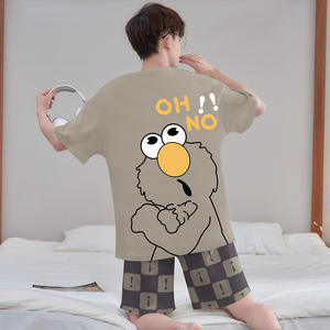 <span class=keywords><strong>Pyjama</strong></span> Confortable de Luxe pour Jeunes Hommes, Motif Dessin Animé Shin-chan, Tenue d'Été Décontractée Tricotée, Ensemble Grande Taille pour Jeunesse - Product Image 2