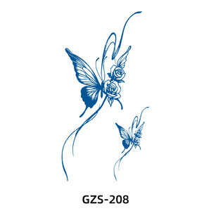 Nouveaux autocollants de <span class=keywords><strong>tatouage</strong></span> semi-permanents aux herbes, motif papillon et serpent, semi-artisanaux, pour hommes et femmes, tatouages d'armes réalistes - Product Image 4